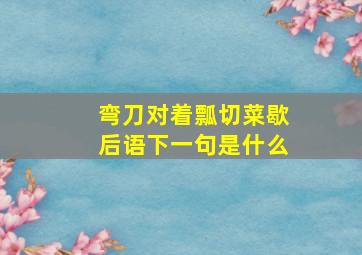 弯刀对着瓢切菜歇后语下一句是什么