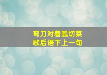 弯刀对着瓢切菜歇后语下上一句