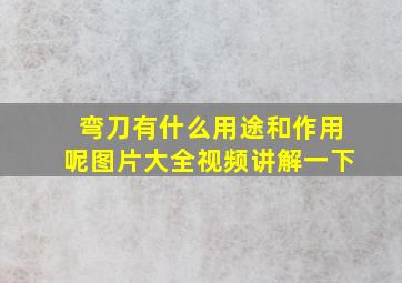 弯刀有什么用途和作用呢图片大全视频讲解一下