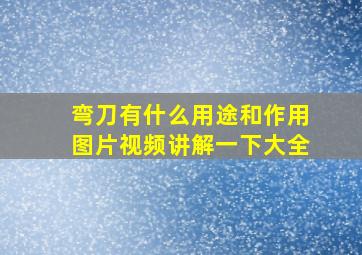 弯刀有什么用途和作用图片视频讲解一下大全