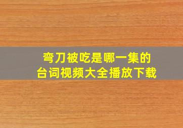 弯刀被吃是哪一集的台词视频大全播放下载