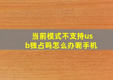 当前模式不支持usb独占吗怎么办呢手机