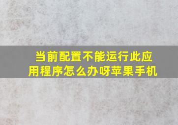 当前配置不能运行此应用程序怎么办呀苹果手机