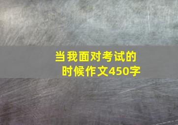 当我面对考试的时候作文450字