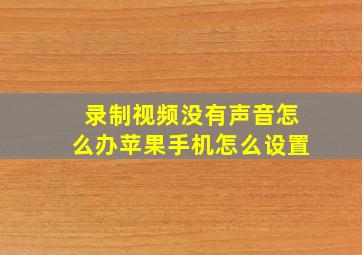 录制视频没有声音怎么办苹果手机怎么设置