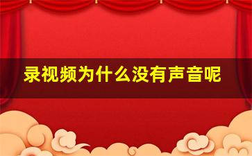 录视频为什么没有声音呢