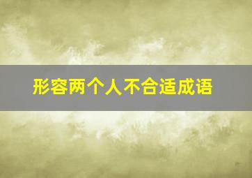 形容两个人不合适成语