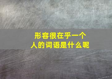 形容很在乎一个人的词语是什么呢