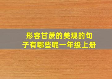 形容甘蔗的美观的句子有哪些呢一年级上册