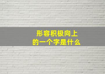 形容积极向上的一个字是什么