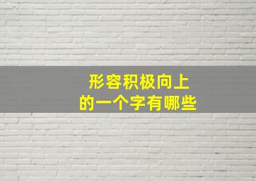 形容积极向上的一个字有哪些