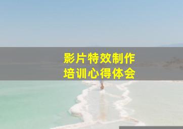 影片特效制作培训心得体会