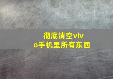 彻底清空vivo手机里所有东西