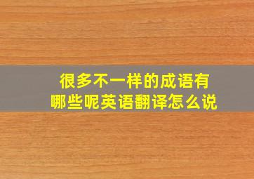 很多不一样的成语有哪些呢英语翻译怎么说