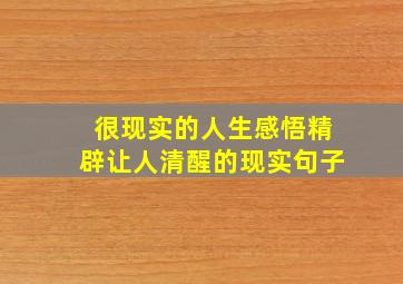 很现实的人生感悟精辟让人清醒的现实句子