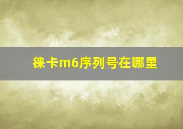 徕卡m6序列号在哪里