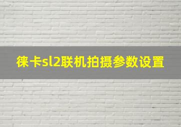 徕卡sl2联机拍摄参数设置