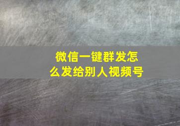 微信一键群发怎么发给别人视频号