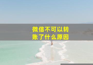 微信不可以转账了什么原因