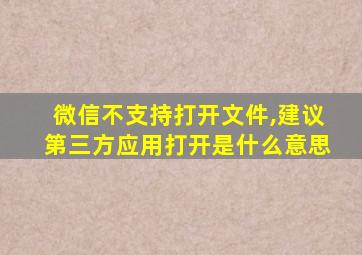 微信不支持打开文件,建议第三方应用打开是什么意思