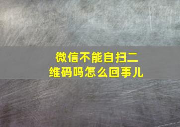 微信不能自扫二维码吗怎么回事儿