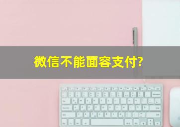 微信不能面容支付?