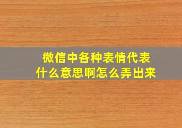 微信中各种表情代表什么意思啊怎么弄出来