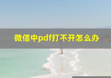 微信中pdf打不开怎么办