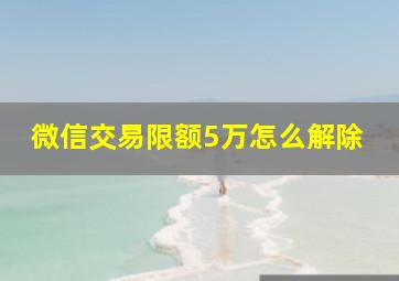 微信交易限额5万怎么解除