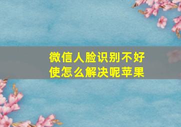 微信人脸识别不好使怎么解决呢苹果