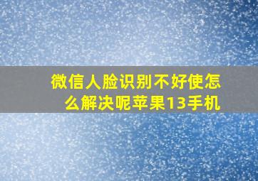 微信人脸识别不好使怎么解决呢苹果13手机