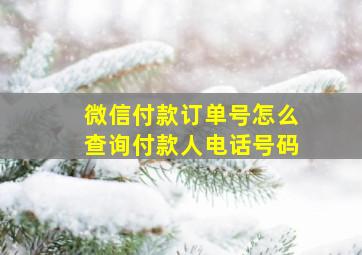 微信付款订单号怎么查询付款人电话号码