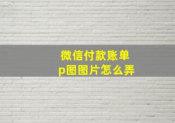 微信付款账单p图图片怎么弄