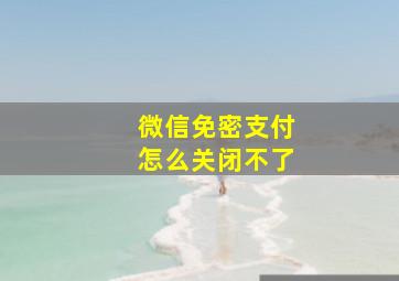 微信免密支付怎么关闭不了