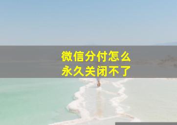 微信分付怎么永久关闭不了