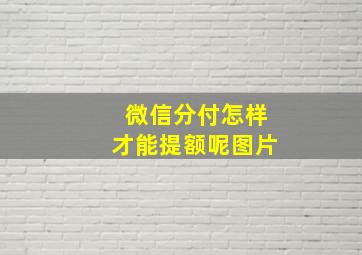 微信分付怎样才能提额呢图片