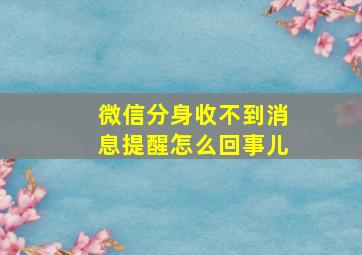 微信分身收不到消息提醒怎么回事儿