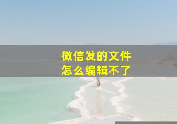 微信发的文件怎么编辑不了