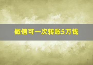 微信可一次转账5万钱