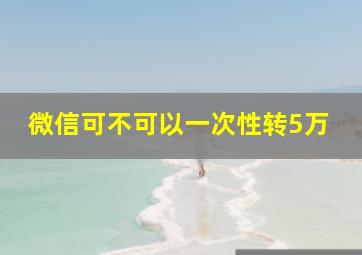 微信可不可以一次性转5万