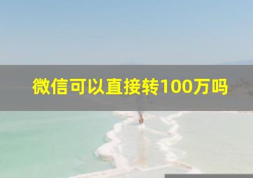 微信可以直接转100万吗