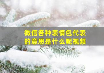 微信各种表情包代表的意思是什么呢视频