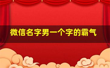 微信名字男一个字的霸气