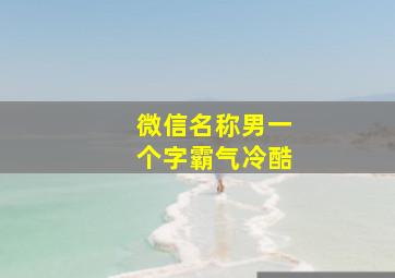 微信名称男一个字霸气冷酷