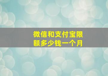 微信和支付宝限额多少钱一个月