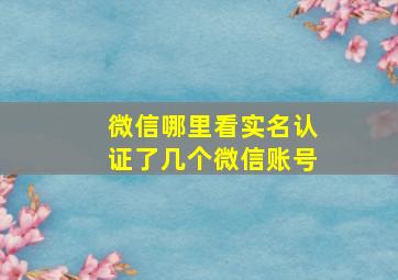 微信哪里看实名认证了几个微信账号