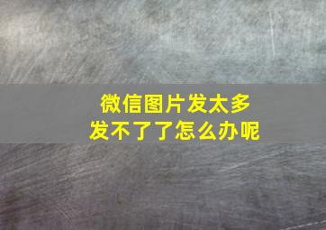 微信图片发太多发不了了怎么办呢