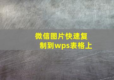 微信图片快速复制到wps表格上