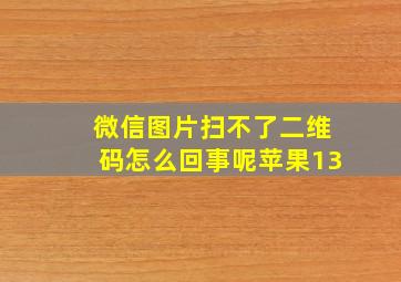 微信图片扫不了二维码怎么回事呢苹果13