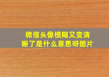 微信头像模糊又变清晰了是什么意思呀图片